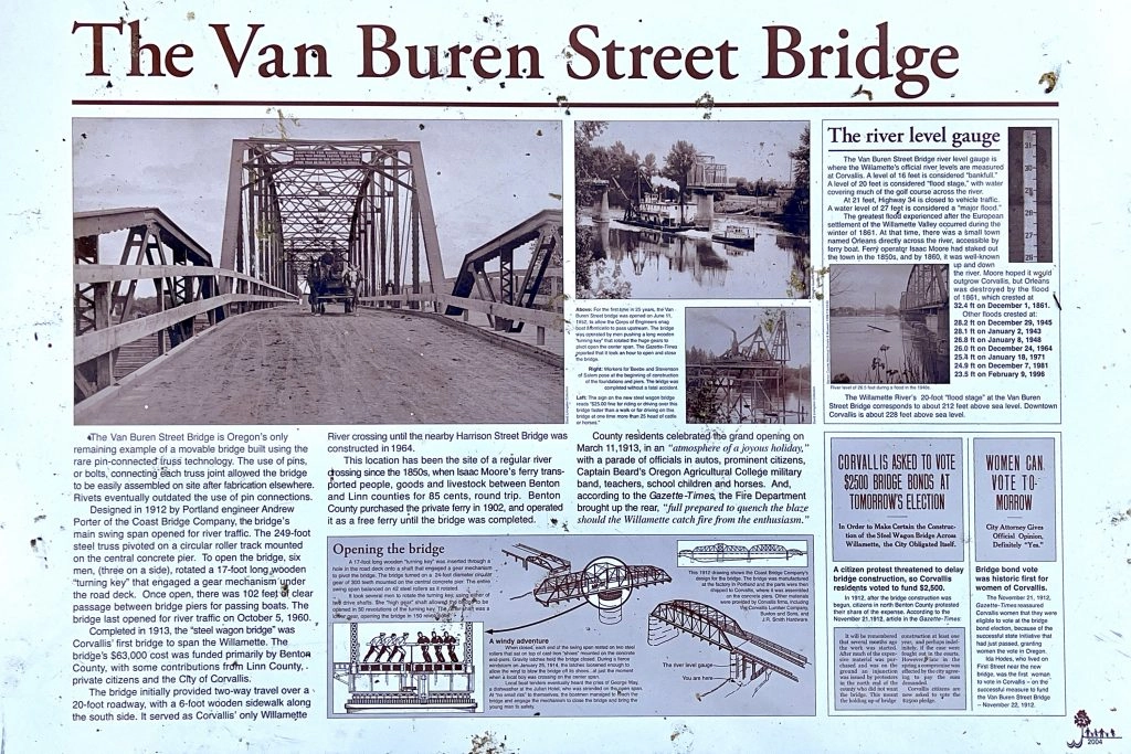 The Van Buren Street Bridge information panel